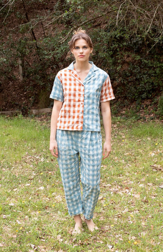Pantalón Vichy Laguna Azul