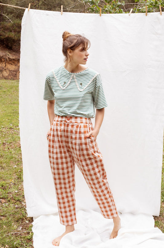Pantalón Vichy Laguna Teja