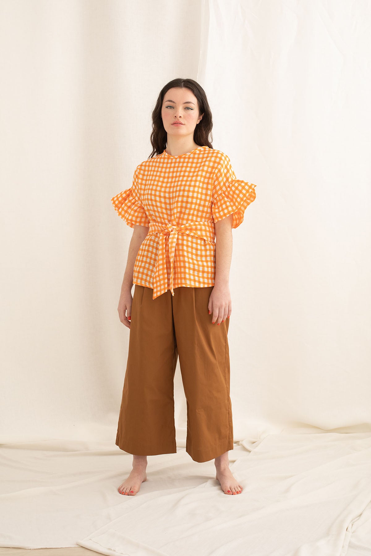 Blusa Tirsa Vichy Naranja