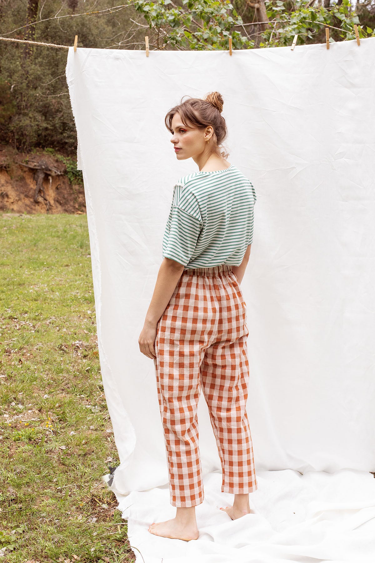 Pantalón Vichy Laguna Teja