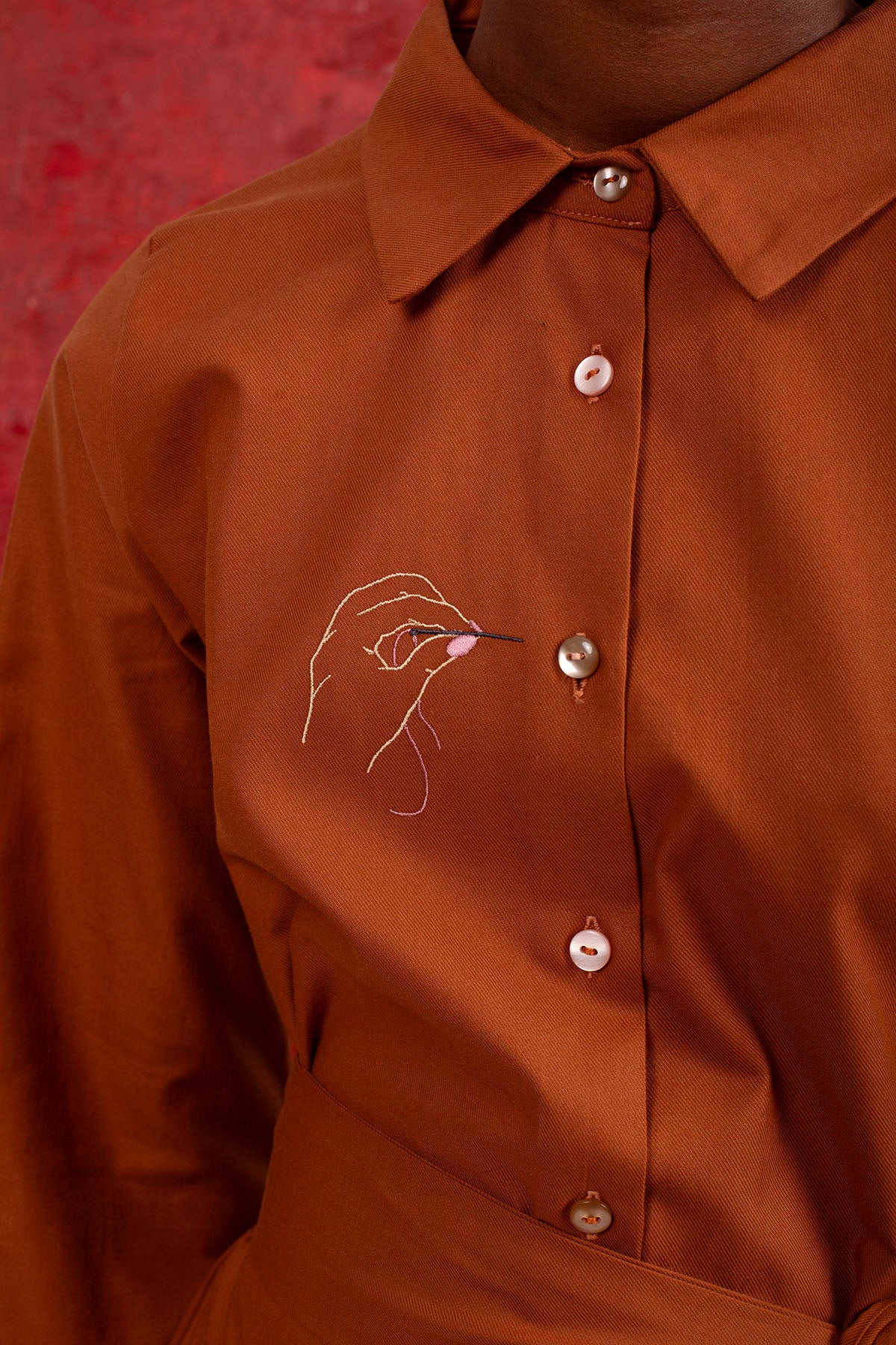 Vestido Hilván Camel