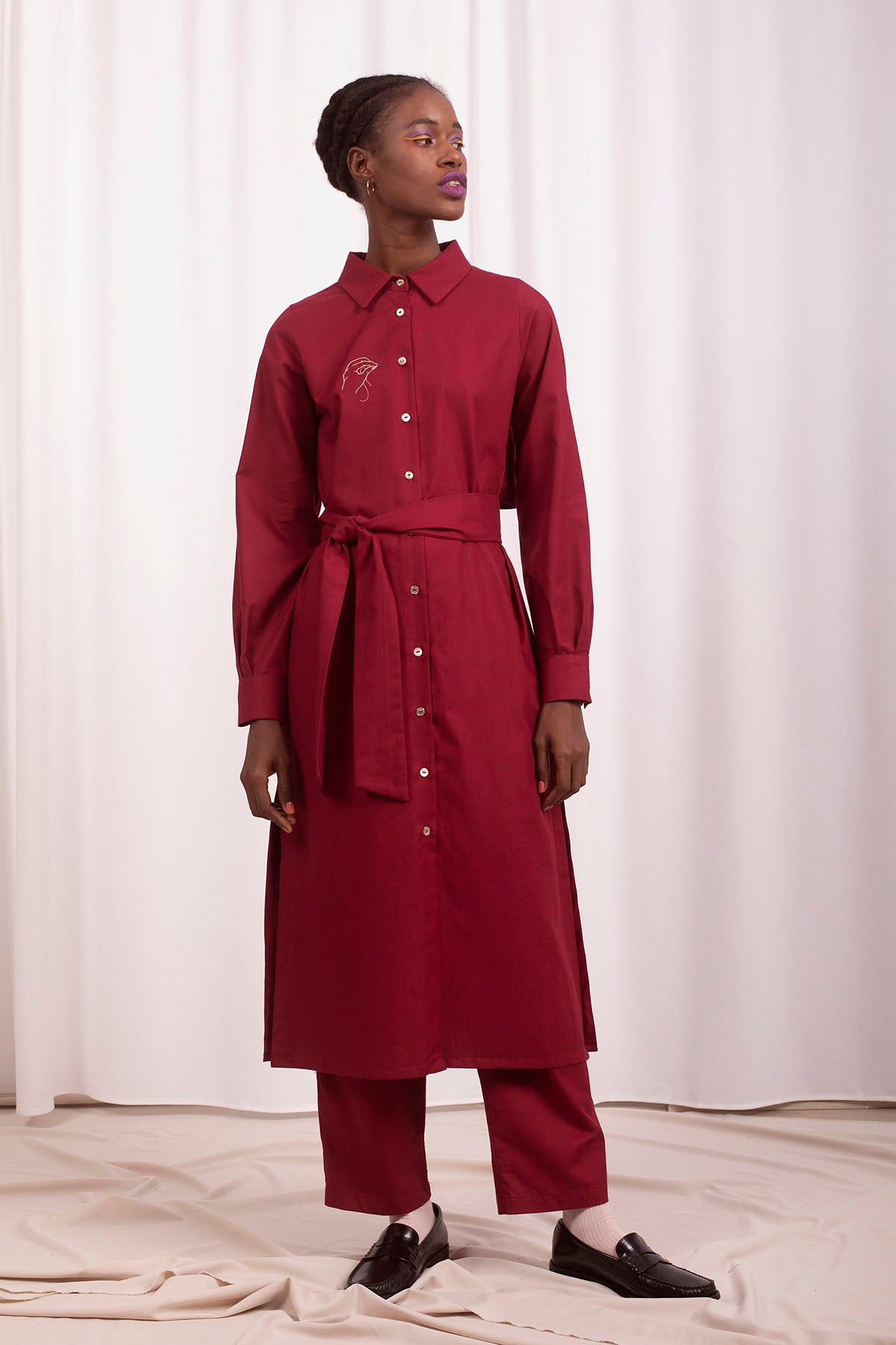 Vestido Hilván Granate