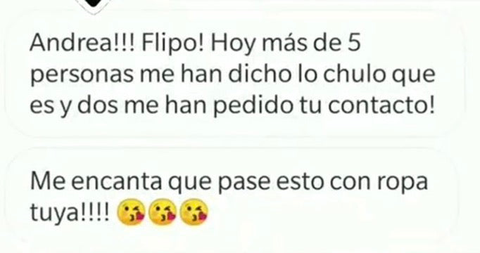 Mensajes de quienes ya tienen prendas de a♥️m