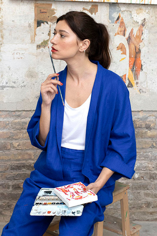 Chaqueta Kimono Croma Azul