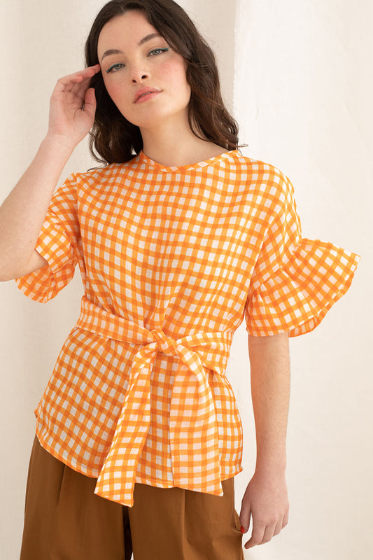 Blusa Tirsa Vichy Naranja