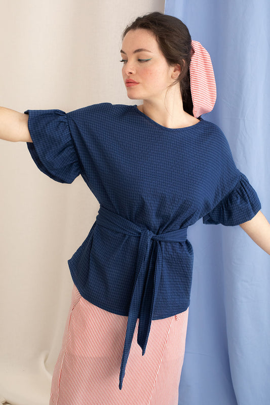 Blusa Tirsa Vichy Azul