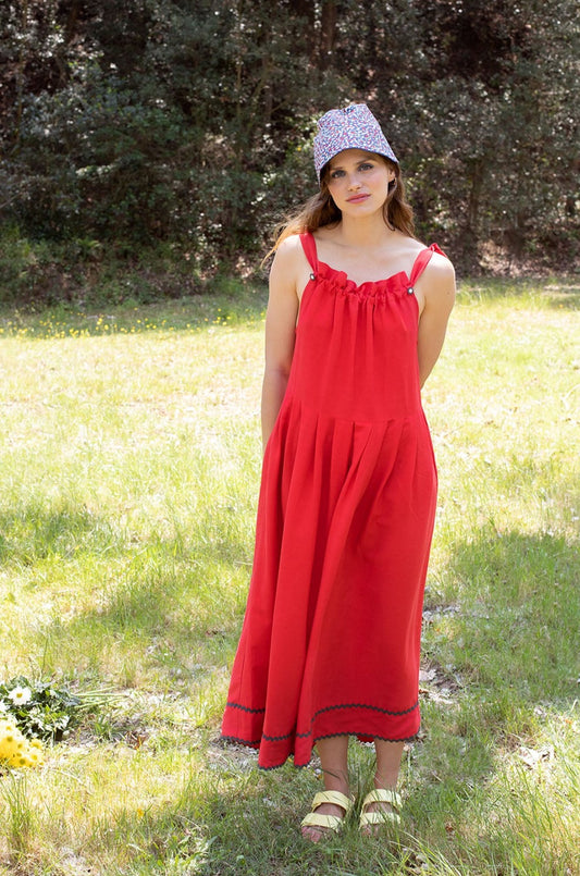 Vestido Tirantes Pradera Rojo