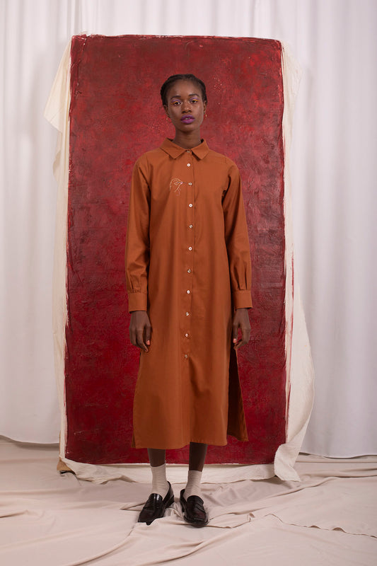 Vestido Hilván Camel