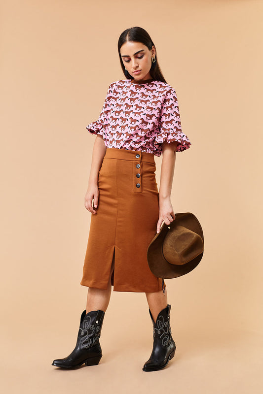 Falda Wanted Marrón